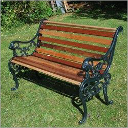 Brown Park Cast Iron Arm Bench