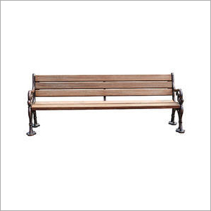 Park Cast Iron Wooden Bench - Custom Dimensions, Brown Painted Finish | Durable Outdoor Seating, Online Payment Accepted