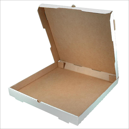 Brown Plain White Pizza Box