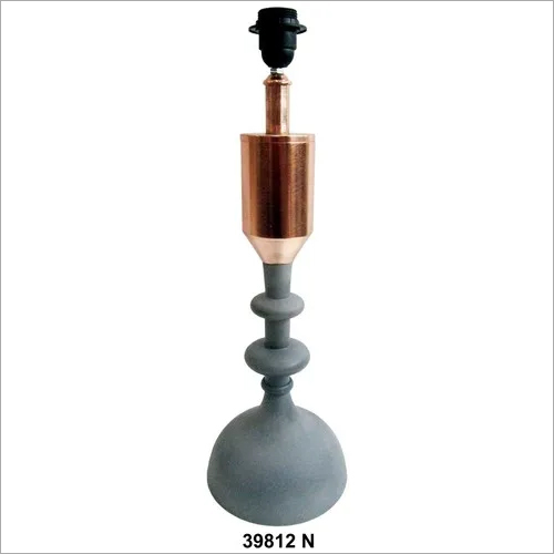 Side Table Lamp - Color: Golden And Grey
