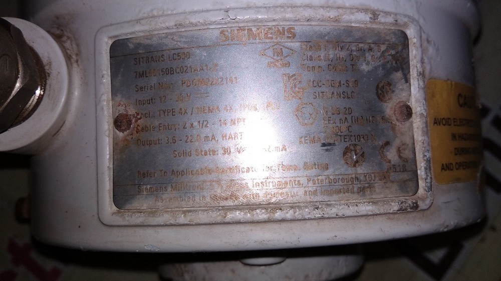 SIEMENS DIGITAL INTERFACE LEVEL MEASUREMENT 7ML0815BC021AA1-Z