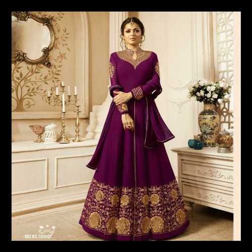 Anarkali Suits - Vaishnavi Georgette & Santoon, Up to 44+, Embroidered With Diamond Stone, Elegant Design, Comfortable Fit, Dry Clean Only
