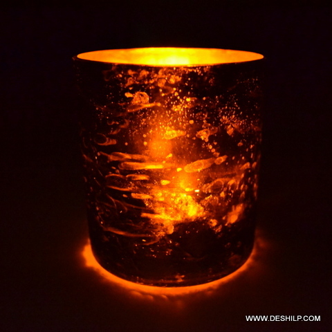 LustreShine Etched Glass Candle Vase