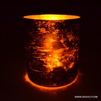 Lustreshine Etched Glass Candle Vase - Product Type: Tea Light Holder