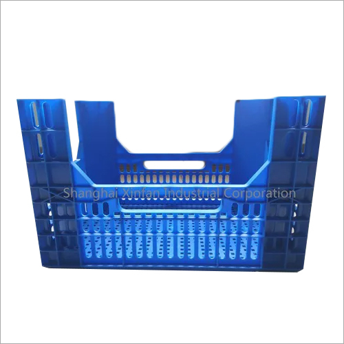 Blue Stackable Plastic Crate Plastic Bin For Organization