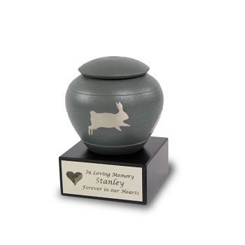 Grey Hopping Rabbit Cremation Urn New