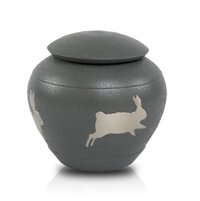 Grey Hopping Rabbit Cremation Urn New