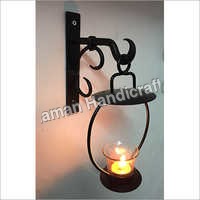 Hanging Candle Holder - 10 X 8 X 4 Inches | Matte Black Iron, Rustic Style For Tea Light Candles