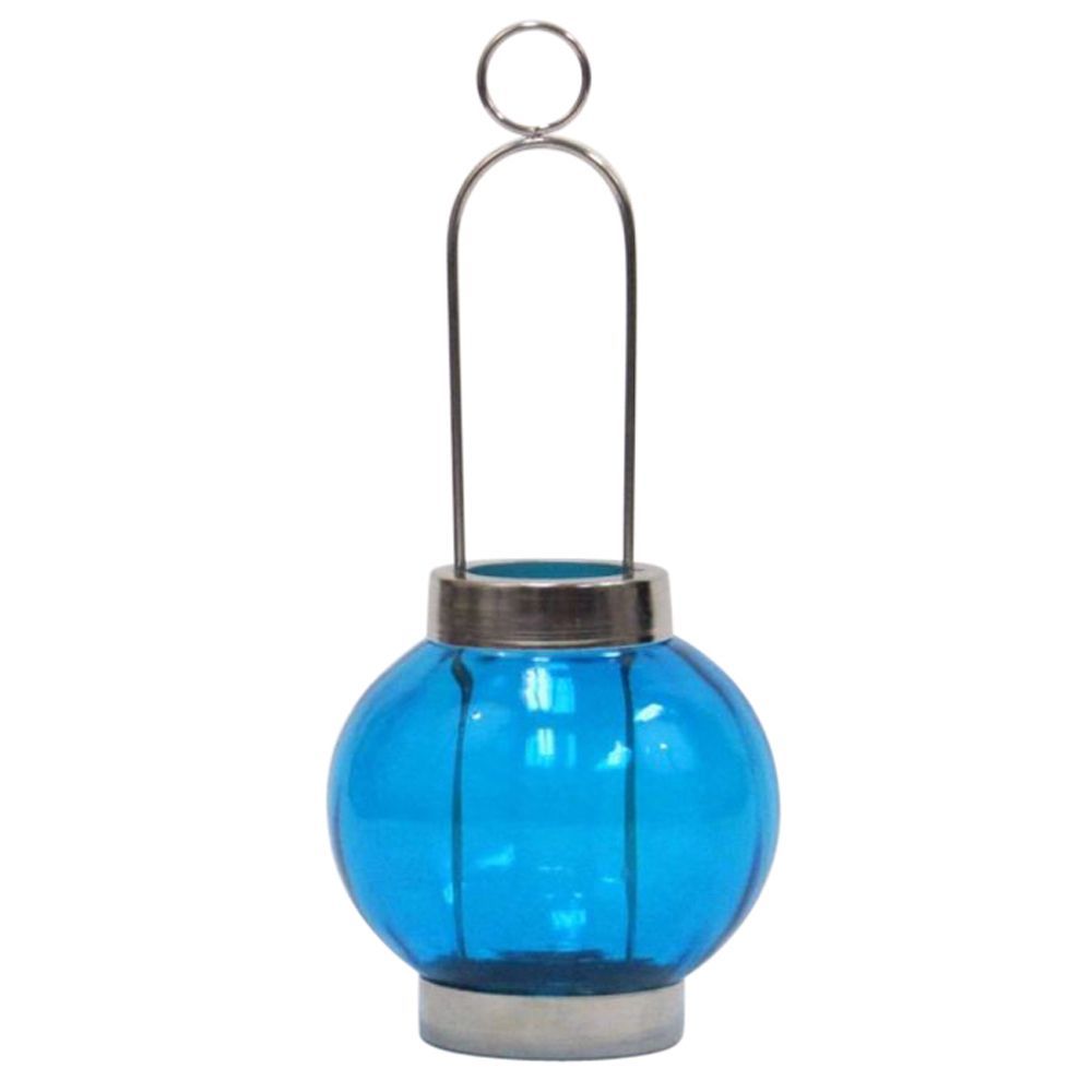 Candle T Light Sliding Lantern Blue
