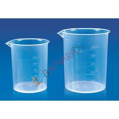 Beaker Polypropylene Labappara - Polypropylene Material 50ml to 2000ml Capacity | Autoclavable Tapered Spout Raised Graduations for Easy Pouring