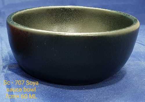 Soya Sauce Bowl - Ceramic Material, Black Matte Finish | Elegant Design For Culinary Presentation