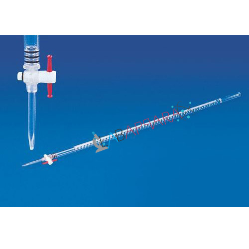 Burette Polypropylene Labappara - Transparent Acrylic, 25ml/50ml/100ml Sizes | Leak-proof Tpx Stopcock, Self-lubricating Ptfe Plug, Ph 1-14