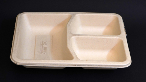 3Cp Bagasse Meal Tray(Sealing Option Available) Application: Commercial