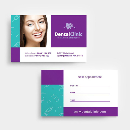 Dental Clinic Appointment Card By PRINTECH
