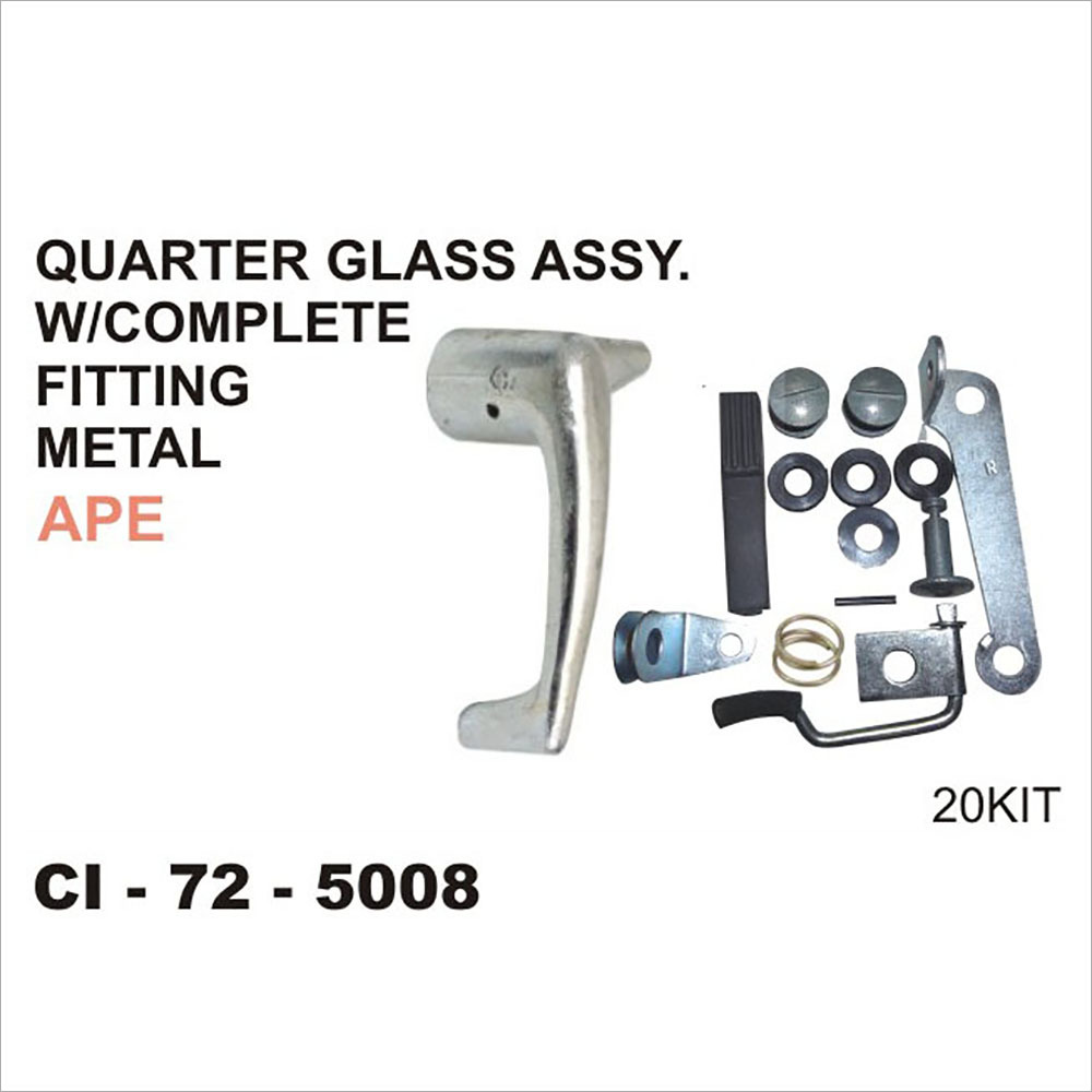 Ape Quarter Glass Assy W/Complete Fitting Metal Vehicle Type: 3 Wheeler