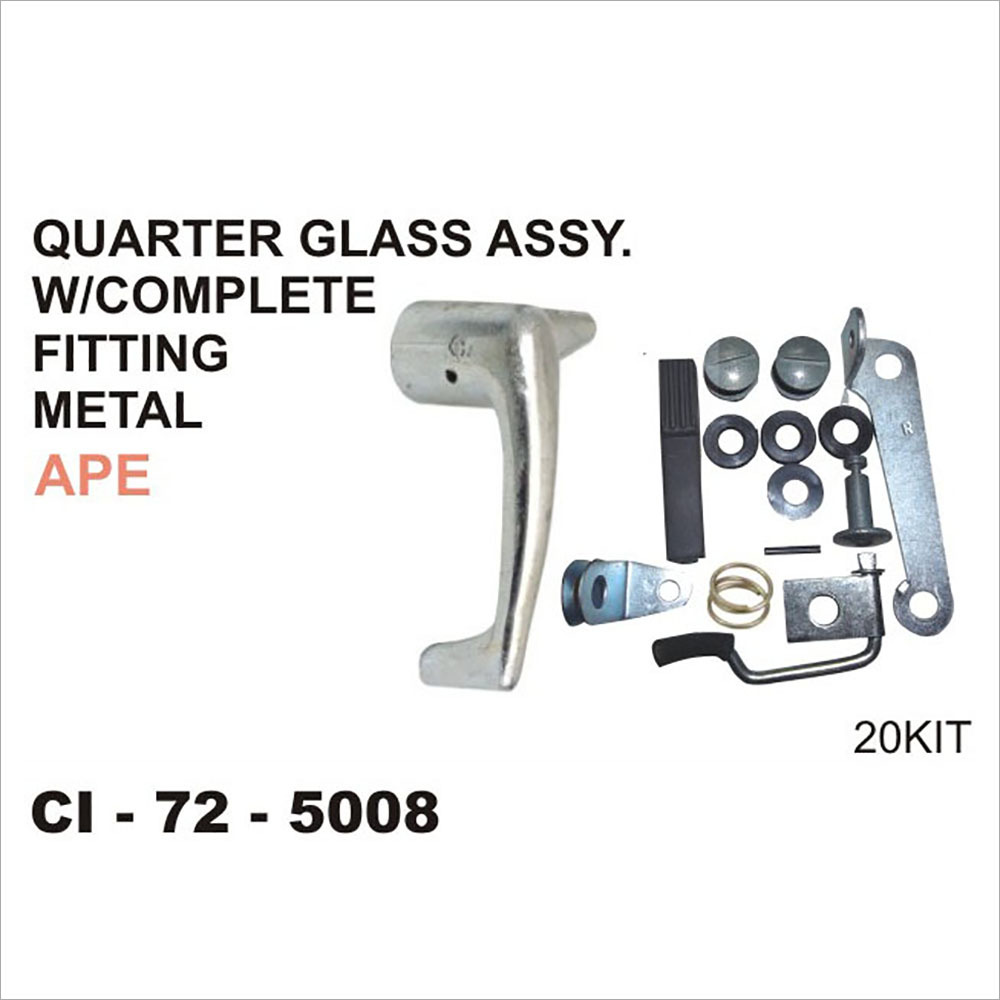 APE Quarter Glass Assy w/Complete Fitting Metal - High-Quality Metal 3 Wheeler Compatibility Warranty Included | Low Maintenance Easy Installation Accurate Dimensions