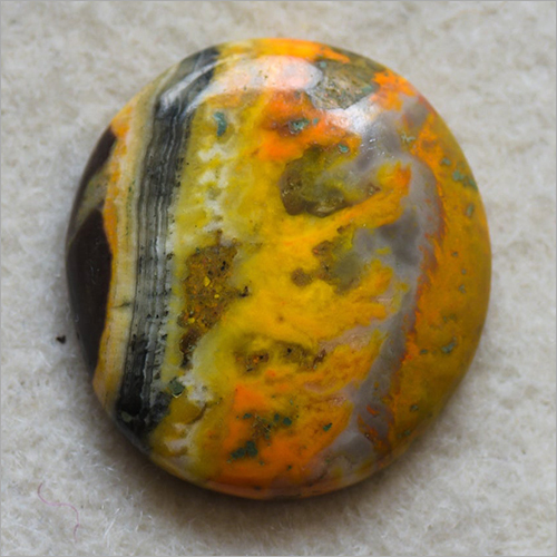 Bumble Bee Gemstone - 26.2 Carats Round Brilliant Cut, Handmade Multicolor Yellow Gemstone