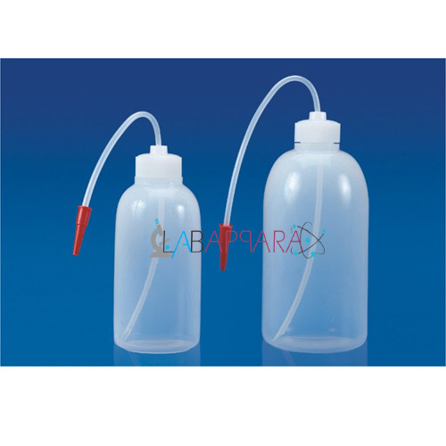 Wash Bottle Polypropylene Labappara - Low Density Polyethylene, 125 ml to 1000 ml Capacity, Translucent & Unbreakable for Laboratory Use - Flexible Delivery Tube
