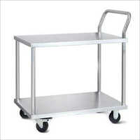 Silver Mild Steel 2 Tier Trolley