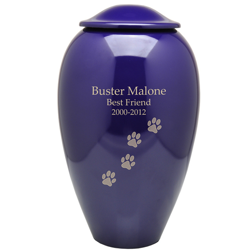 Purple Premium Brass Pet Cremation Urn