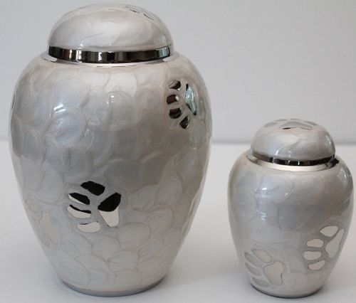 Pearl White Paw Pet Cremation Urn