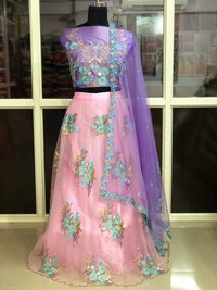 Designer Fancy Pink Lehngha
