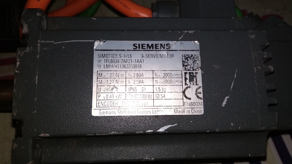 SIEMENS SERVO MOTOR 1FL6 034-2AF21-1AA1