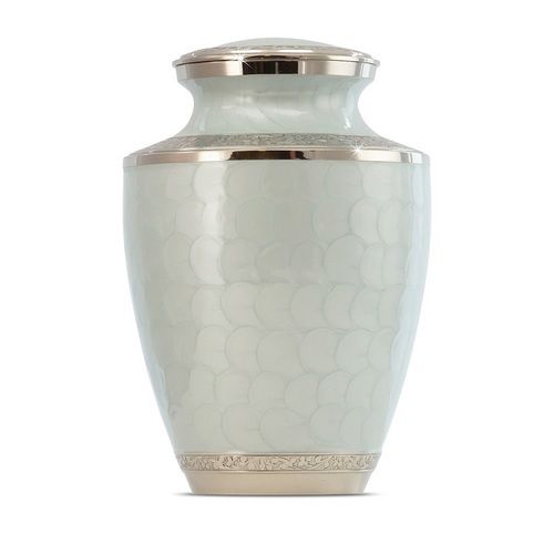 WHITE ADULT BRASS URN