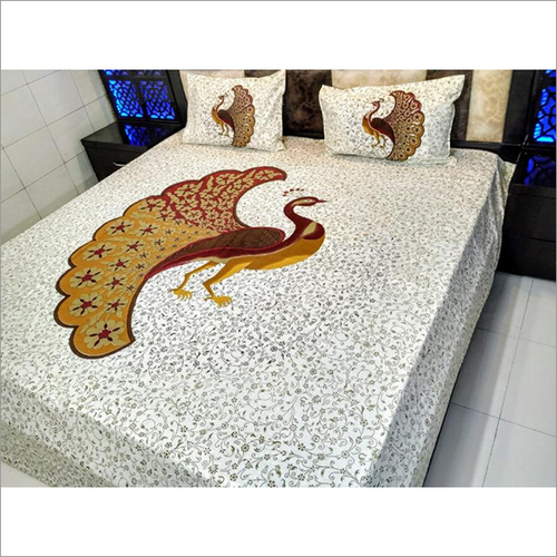 Multicolor Designer Jaipuri Embroidery Bed Sheet