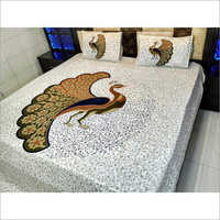 Jaipuri Peacock Print Bedsheets