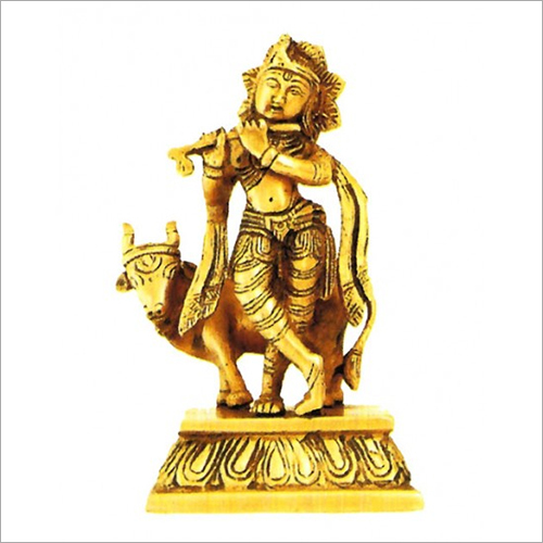 Brass Lord Krishna Statue Size: Customize