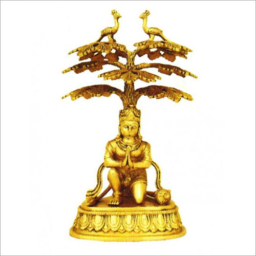 Brass Lord Sitting Hanuman Statue