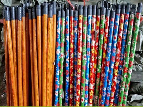 PVC Coated Wooden Broom Stick with Black Cap - 1.2 Meter x 2.2 Cm | Ideal for Cleaning Durable PVC Coating