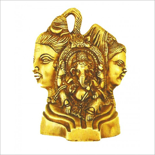 Brass Shiva Parvati With Ganesh Statue Size: Customize