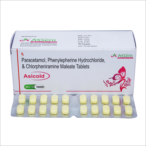 Paracetamol Phenylepherine Hydrochloride And Chlorpheniramine Maleate Tablets