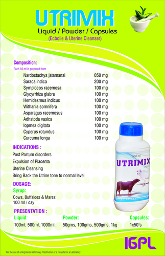 Utrimix Liquid Ingredients: Chemicals