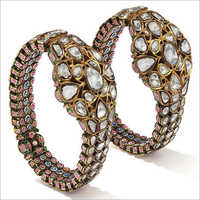 Ladies White Stone Bangles