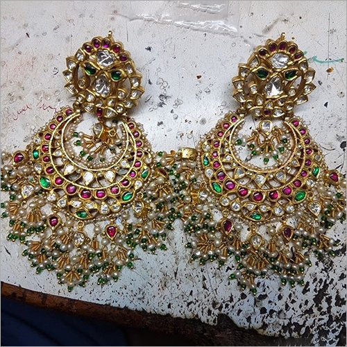 Anniversary Ladies Designer Gold Earrings