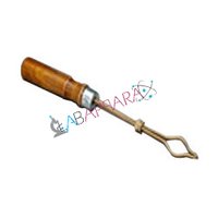 Test Tube Holder - Chrome Plated, Chemical & Corrosion Resistant With Durable Build, Spring Action Grip, Heat Resistant, Wooden Handle