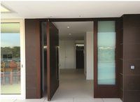 Wooden Veneer Swing Door Entrance