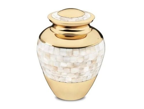 New Mother of Pearl Brass Urn