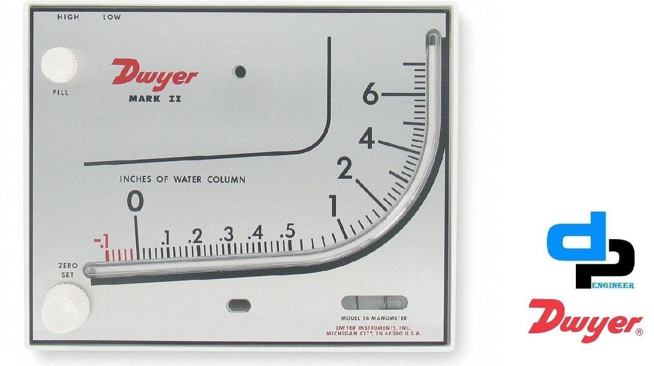 Dwyer Mark II 26 Series Mark II Molded Plastic Manometer