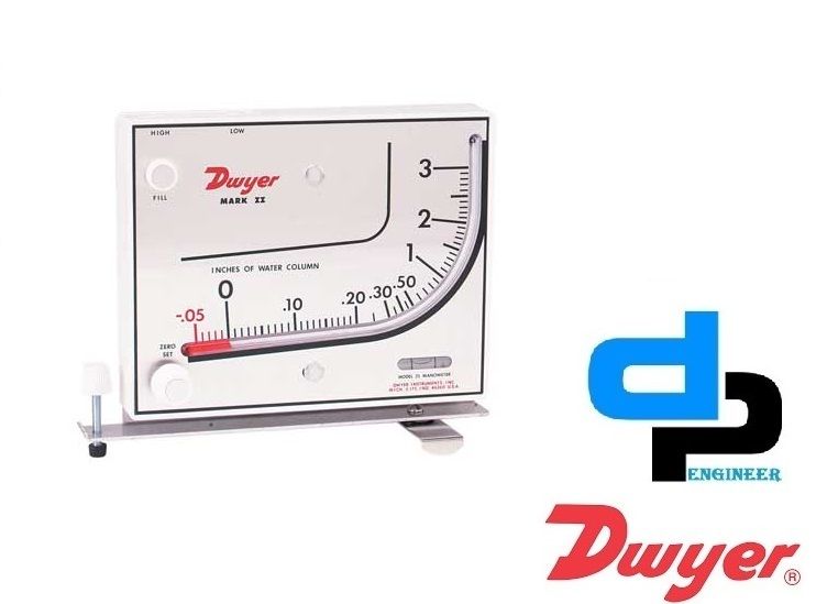 DWYER MARK II MODEL 40-1-AV MANOMETER RANGE 0-1.1 INCHES W.C