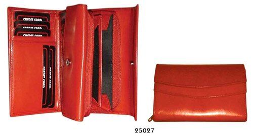 Red Handmade Ladies Leather Wallet