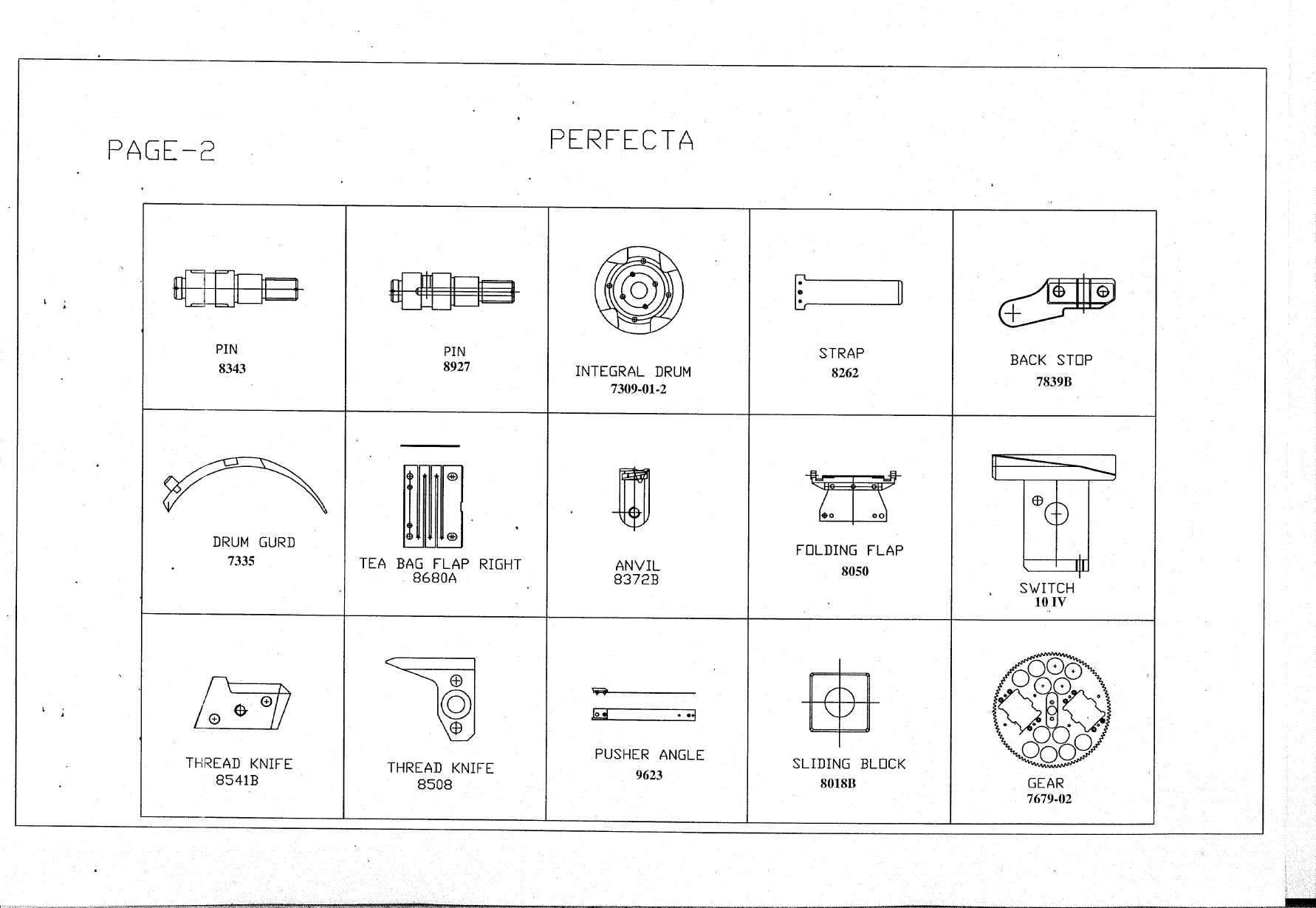 Perfecta Teabag Packaging Machine Spares