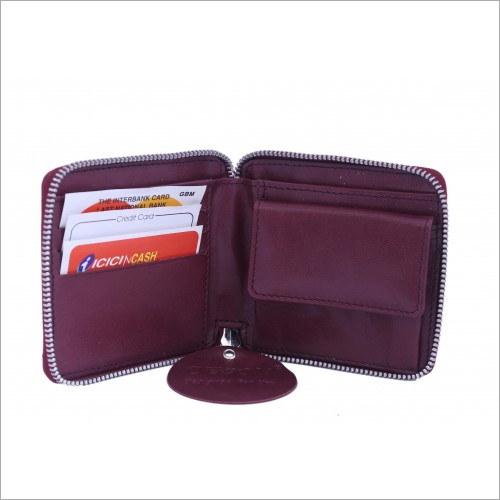 Leather Ladies Zipper Small Wallet