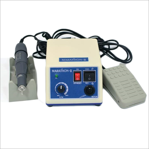 Lab Micro Motor - Metal Build, Manual Operation, Electric Power Source | Portable Design, New Condition, Elegant White Finish