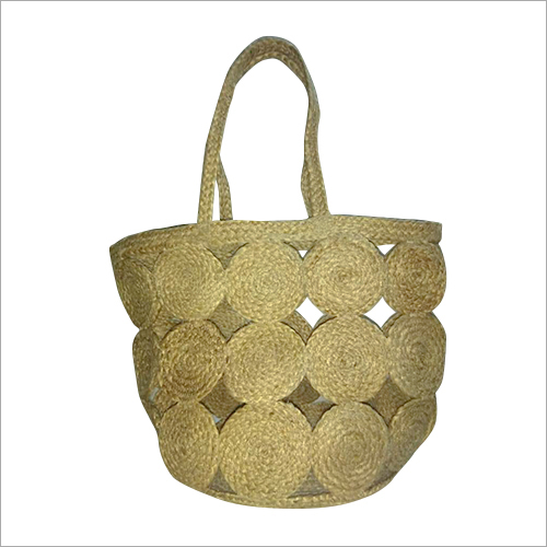 Fancy Handloom Bag - Jute Material, Customized Size & Design , Fine Finish in Brown Color