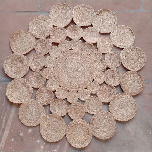 Handloom Floor Carpet - Cotton Round Shape Customized Sizes and Colors | Non-Slip Quick Drying Washable Modern Indoor and Outdoor Use