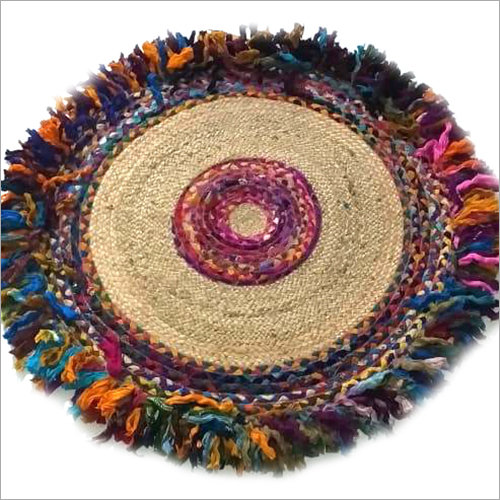 Round Handloom Floor Carpet Quick Drying